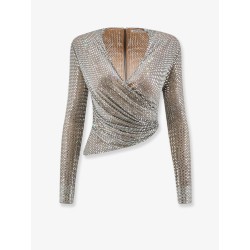 Mesh top with all-over rhinestones