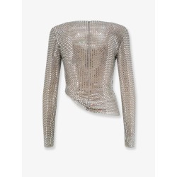 Mesh top with all-over rhinestones