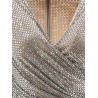 Mesh top with all-over rhinestones
