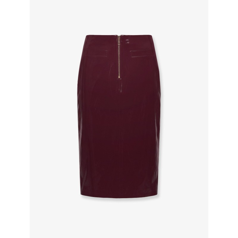 Vinyl midi skirt