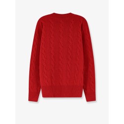 Wool sweater with cable knit