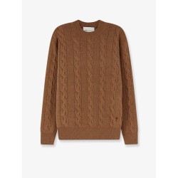 Braided knit wool sweater