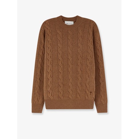 Braided knit wool sweater