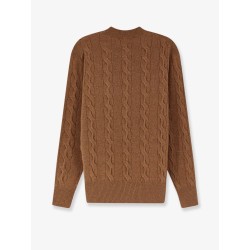 Braided knit wool sweater