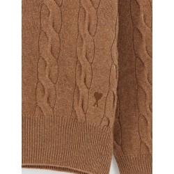 Braided knit wool sweater