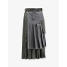 Pleated wool blend skirt