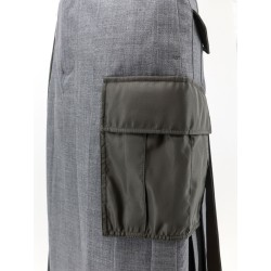 Pleated wool blend skirt