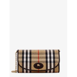 Coated canvas crossbody bag with check pattern