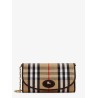 Coated canvas crossbody bag with check pattern