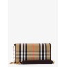 Coated canvas crossbody bag with check pattern