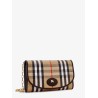 Coated canvas crossbody bag with check pattern