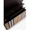 Coated canvas crossbody bag with check pattern