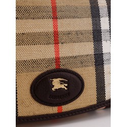 Coated canvas crossbody bag with check pattern