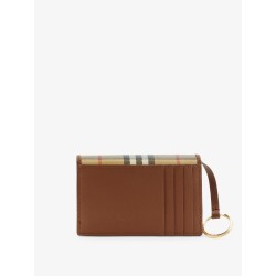 Coated canvas wallet with check pattern