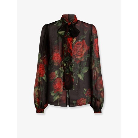 Chiffon shirt with rose print