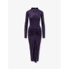 Long viscose dress with all-over rhinestones