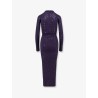 Long viscose dress with all-over rhinestones