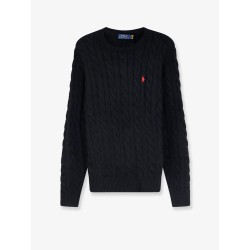 Cotton sweater with braided knit