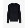 Cotton sweater with braided knit