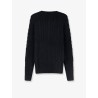 Cotton sweater with braided knit