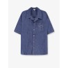 Blue denim shirt with embroidered Anagram logo