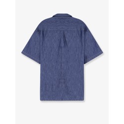 Blue denim shirt with embroidered Anagram logo