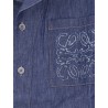 Blue denim shirt with embroidered Anagram logo