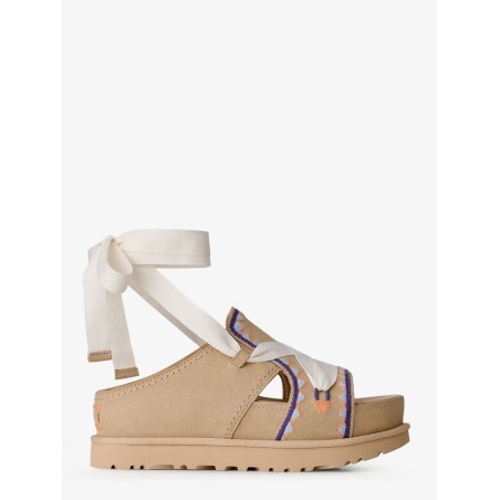 Goldenstar Hi Artistitch suede sandals