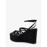 Nyra leather and raffia sandals