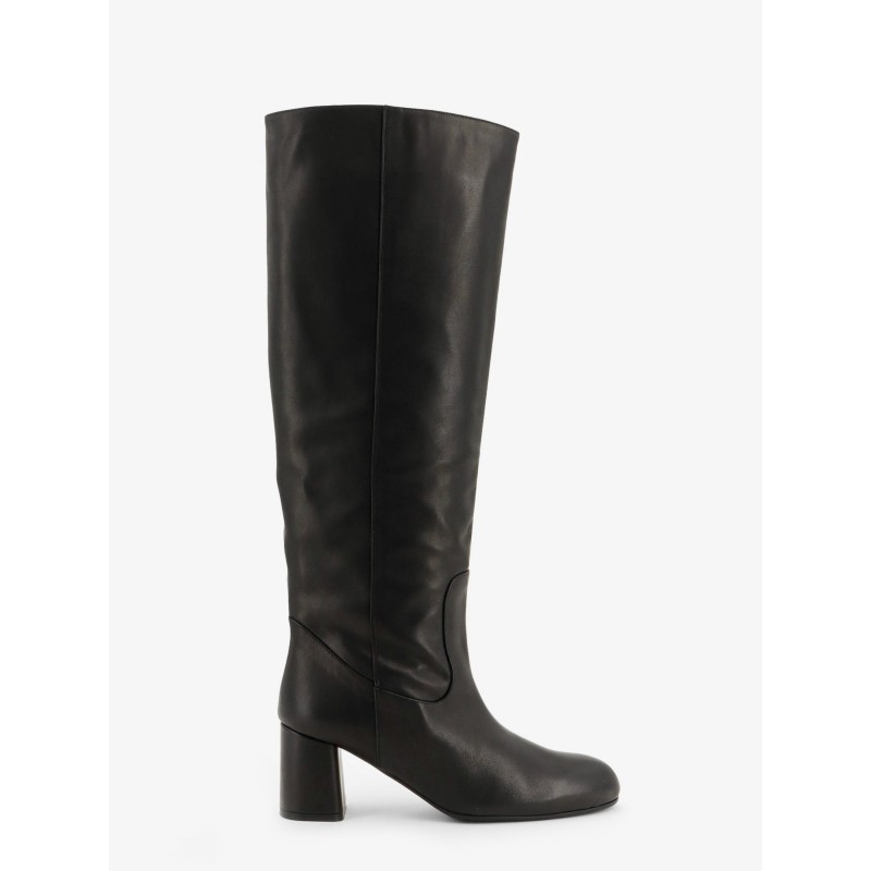 Black leather boots