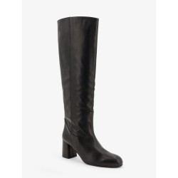 Black leather boots