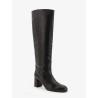 Black leather boots