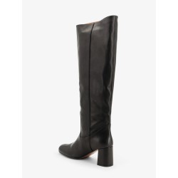 Black leather boots