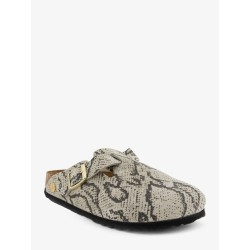 Boston suede sabot with python print