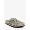 Boston suede sabot with python print