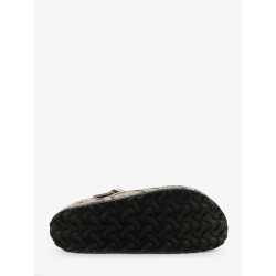 Boston suede sabot with python print