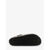 Boston suede sabot with python print
