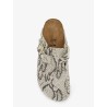 Boston suede sabot with python print