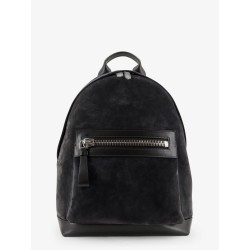 Suede backpack with maxi zip on the front