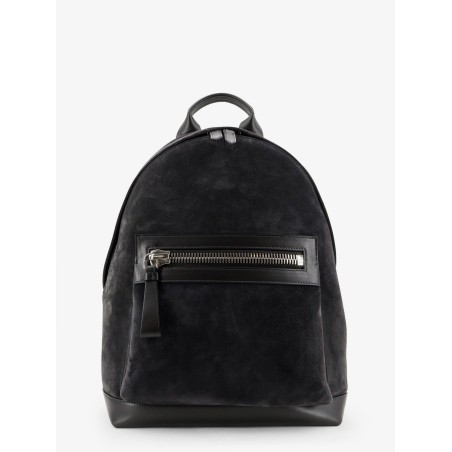 Suede backpack with maxi zip on the front