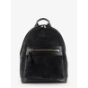 Suede backpack with maxi zip on the front