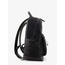 Suede backpack with maxi zip on the front