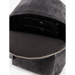 Suede backpack with maxi zip on the front