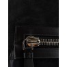 Suede backpack with maxi zip on the front