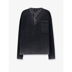 Cotton Henley T-shirt with a washed-out effect