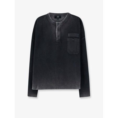 Cotton Henley T-shirt with a washed-out effect