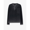 Cotton Henley T-shirt with a washed-out effect