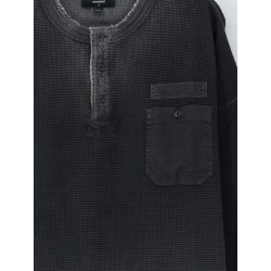 Cotton Henley T-shirt with a washed-out effect