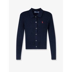 Cotton cardigan with braided knit