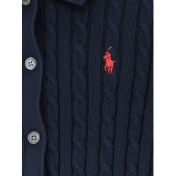 Cotton cardigan with braided knit